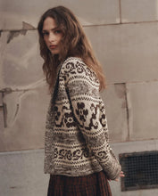 The Nordic Flower Lodge Cardigan- Marled Chestnut