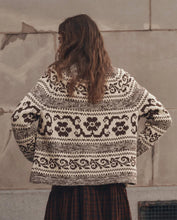 The Nordic Flower Lodge Cardigan- Marled Chestnut