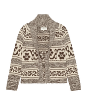 The Nordic Flower Lodge Cardigan- Marled Chestnut