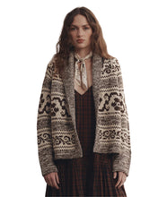 The Nordic Flower Lodge Cardigan- Marled Chestnut