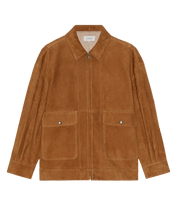The Suede Folsom Jacket- Cognac