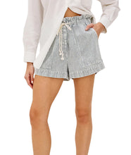 Foster Short- Indigo Railroad Stripe