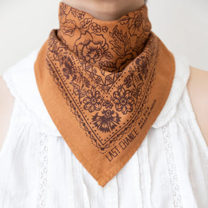 Natural Dye Silk Bandana- Golden Oak