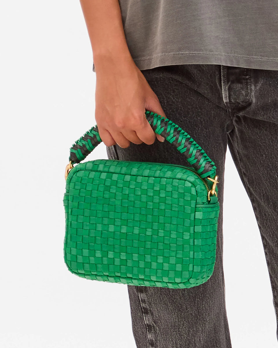Braided Top Handle- Green Apple/ Black