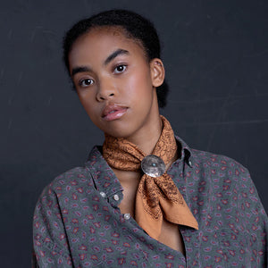 Natural Dye Silk Bandana- Golden Oak