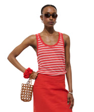 Garcon Tank in Billy Stripe- Red/ Ivory