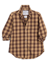 Silvio Untuckable Button-Up Shirt- Gold Brown Black Plaid