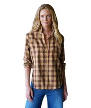 Silvio Untuckable Button-Up Shirt- Gold Brown Black Plaid