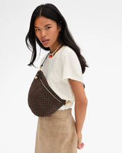 Grande Fanny- Leather & Suede Woven Checker- Black/ Chocolate