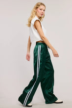 Sporty Track Pant with Side Stripe- Hunter Green