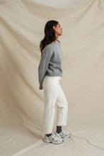 Evie Raglan Crew Sweater- Heather Grey