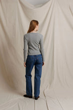 Marcela Long Sleeve Recycled Cotton Rib- Heather Grey