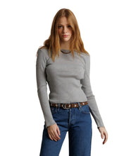 Marcela Long Sleeve Recycled Cotton Rib- Heather Grey