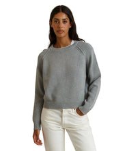 Evie Raglan Crew Sweater- Heather Grey