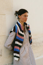 Harper Dress- Burgundy Stripe