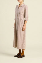 Harper Dress- Burgundy Stripe