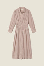 Harper Dress- Burgundy Stripe