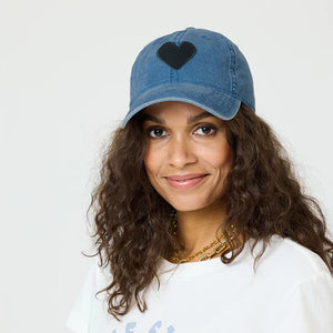 KR Imperfect Heart Denim Hat- Denim/ Black
