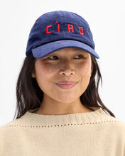 Corduroy Baseball Hat- Embroidered Ciao Navy