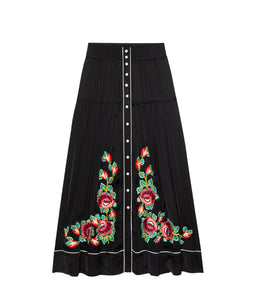 The Heirloom Rose Highland Skirt- Black