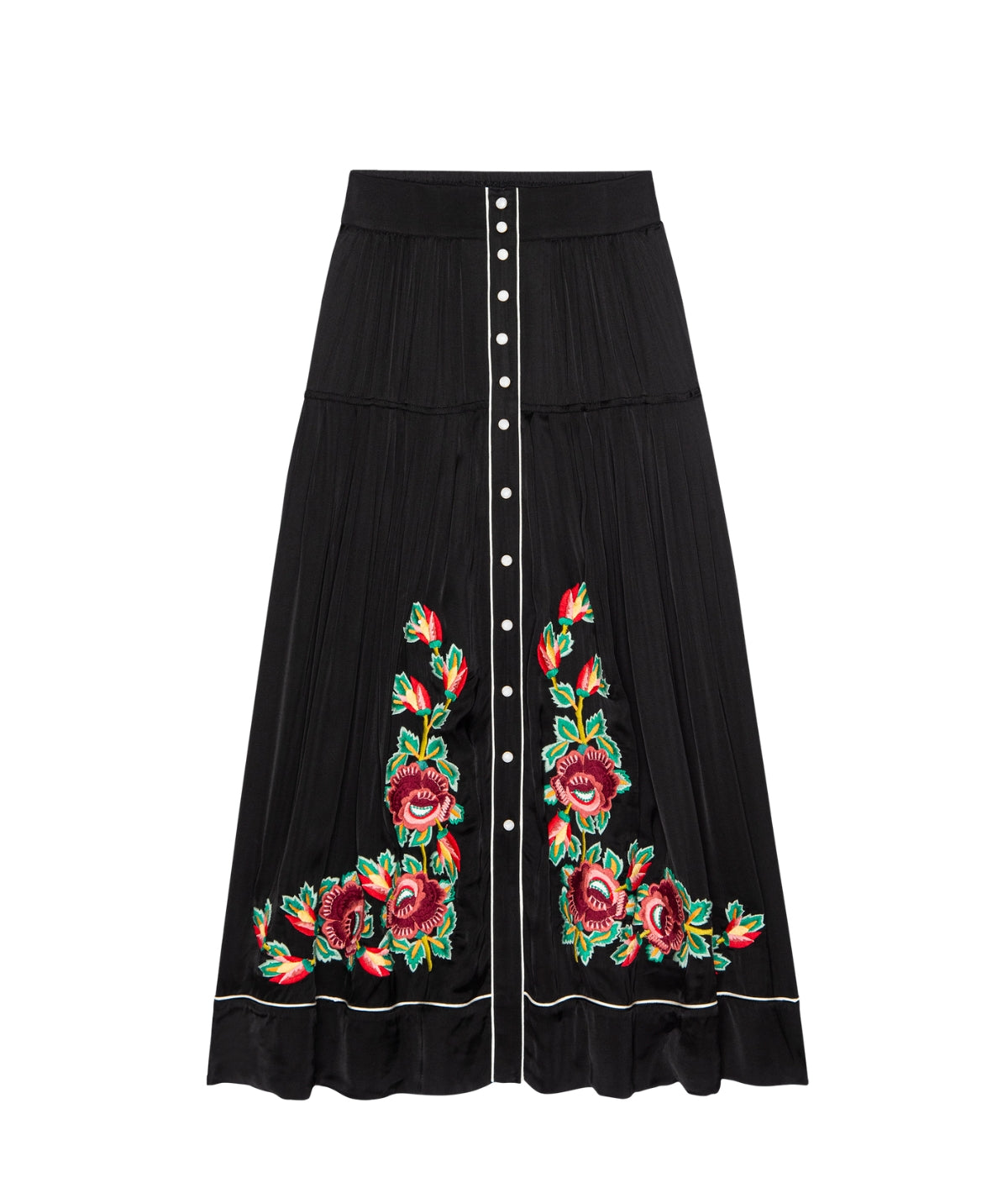 The Heirloom Rose Highland Skirt- Black