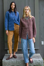 Western Corduroy Button Up- Indigo