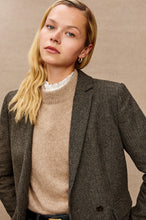 Jac Blazer- Camel Black Herringbone