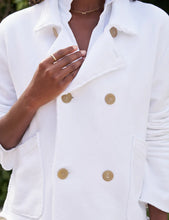 Cropped Sweatshirt Peacoat- White