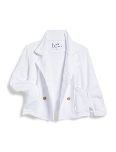 Cropped Sweatshirt Peacoat- White