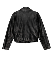 The Perfect Leather Jacket- Worn Black