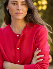 Jackie Sweatshirt Cardigan- Holly Red