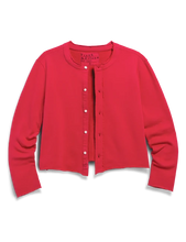 Jackie Sweatshirt Cardigan- Holly Red