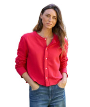 Jackie Sweatshirt Cardigan- Holly Red