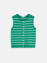 Taylor Striped Sweater Vest- Jade/ Ivory