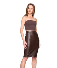 Faux Leather Pencil Skirt- Java