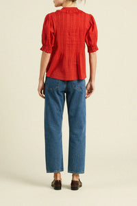 Jess Blouse- Crimson Check