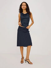 Jolene Skirt- Navy Polka Dots