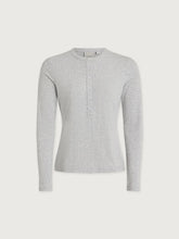 Kesia Long Sleeve Henley- Light Grey Marl