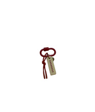 Arkansas Bag Charm- Cream w/ Red, Red Carabiner
