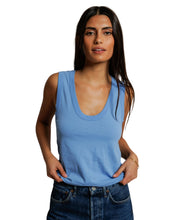 Khara Crispy Cotton Tank- Pacific Blue