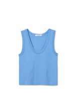 Khara Crispy Cotton Tank- Pacific Blue