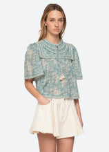 Kirsten Print Top- Sky