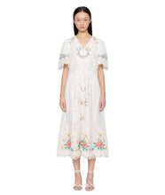 Astrid Embroidery Short Sleeve Midi Dress- Multi