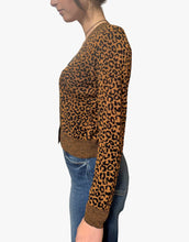 The Shrunken V Neck Cardigan- Leopard