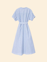 Liora Dress- Chambray Teal Stripe