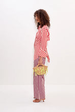 Loch Poplin Button Up- Venetian Red Stripe
