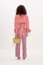 Loch Poplin Button Up- Venetian Red Stripe