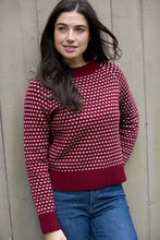 Lodge Sweater- Burgundy/ Ivory Birdseye