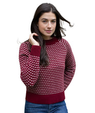 Lodge Sweater- Burgundy/ Ivory Birdseye