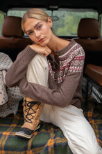 Louise Fair Isle Cardigan- Chocolate